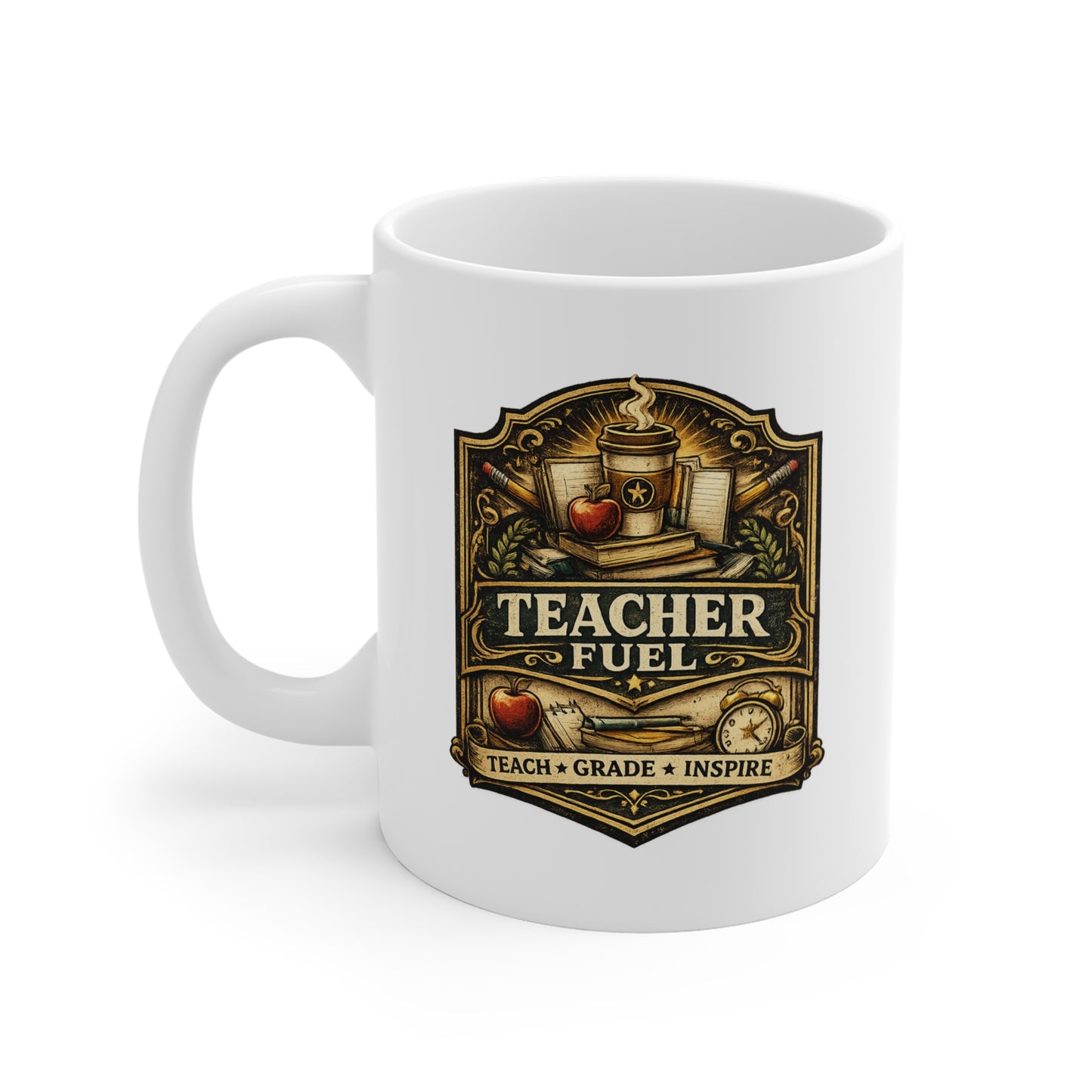 Teacher Fuel Coffee Mug | Vintage Teacher Coffee Cup | Funny Teacher Gift