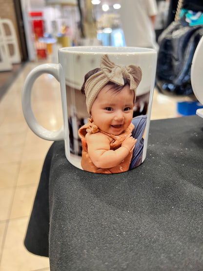 11 oz White Ceramic Photo Mug