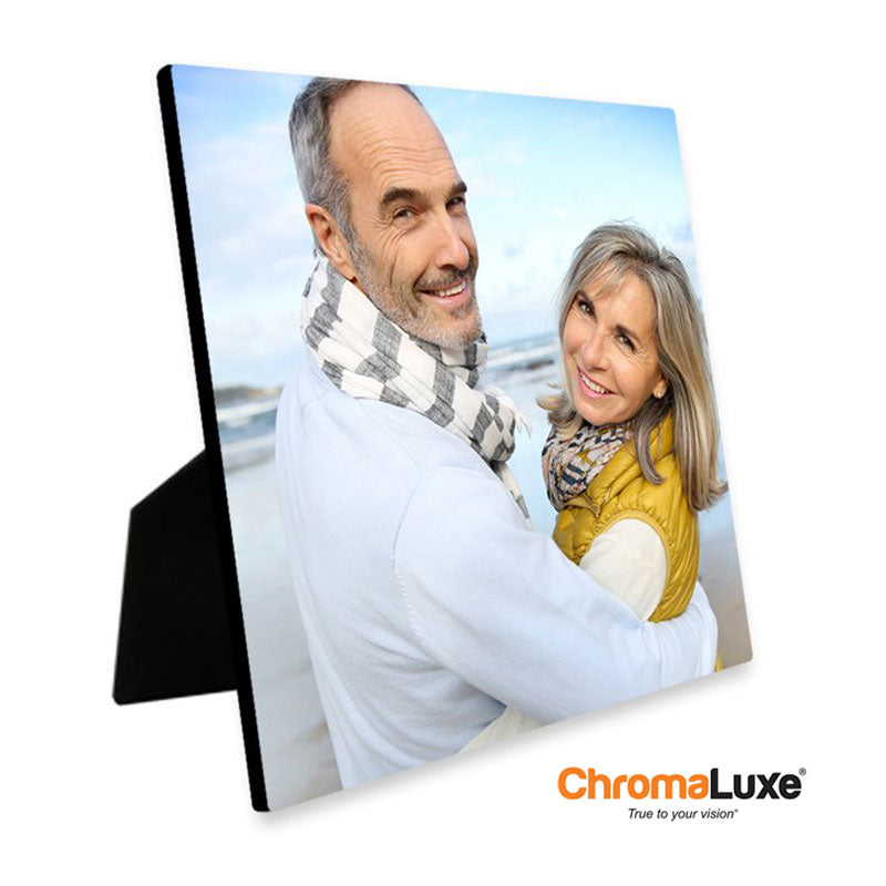 6x6 Blank Hardboard Photo Panel - Gloss White with Easel