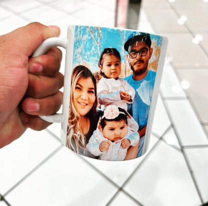 11 oz White Ceramic Photo Mug