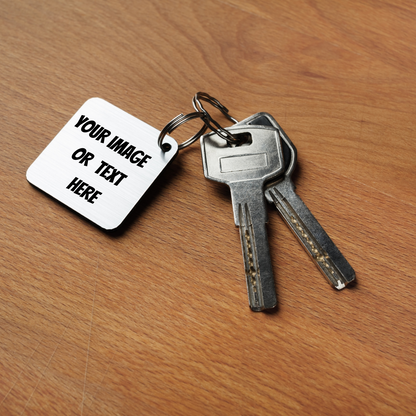 2.5" x 2.5" White Blank Personalized Key Tag - 2-Sided